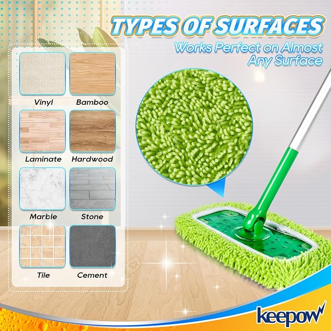KEEPOW Reusable Dry Sweeping/Wet Mopping Cloths Compatible - Image 5