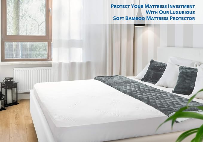 PlushDeluxe Premium Bamboo Mattress Protector – Queen Size, Waterproof - Image 6
