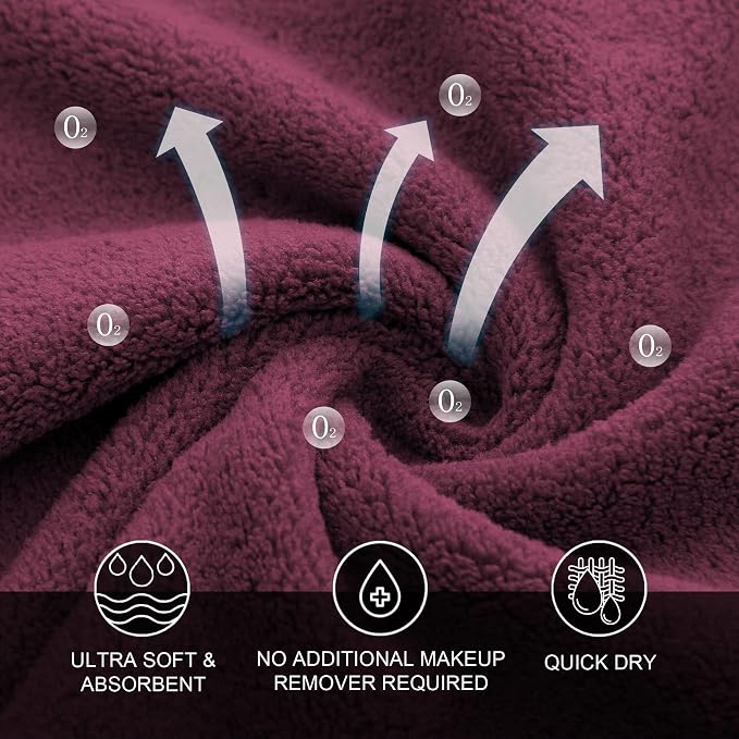 MOONQUEEN Microfiber Facial Cloths Fast Drying Washcloth 12 Pack - Image 7