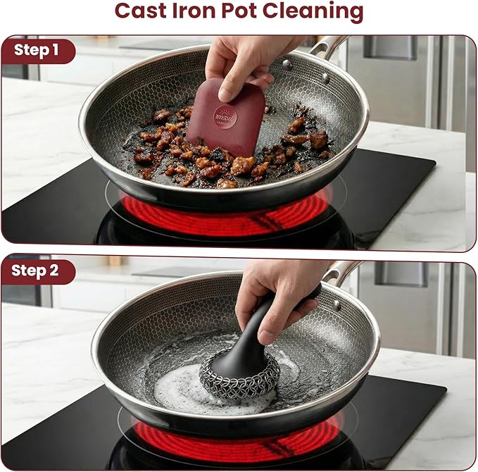 Pan Scraper, Pan Scraper Plastic, Food Safe, High Heat Resistant-Red - Image 5