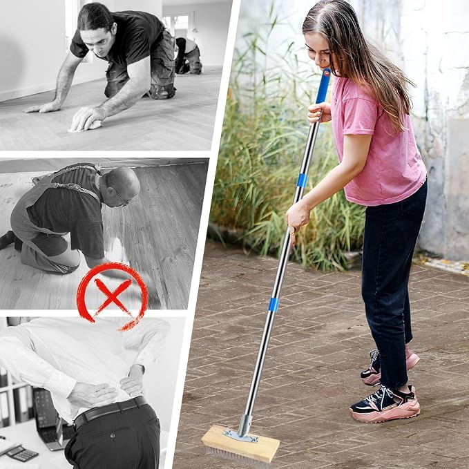 2 Pack Stainless Steel Floor Scrub Brush - Image 5