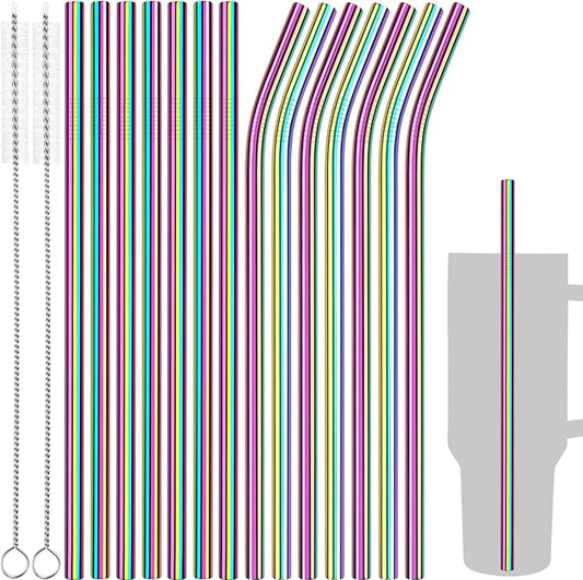 Tomorotec 11 Inch Stainless Steel Reusable Drinking Straws 14PCS & 2 Cleaning by Tomorotec