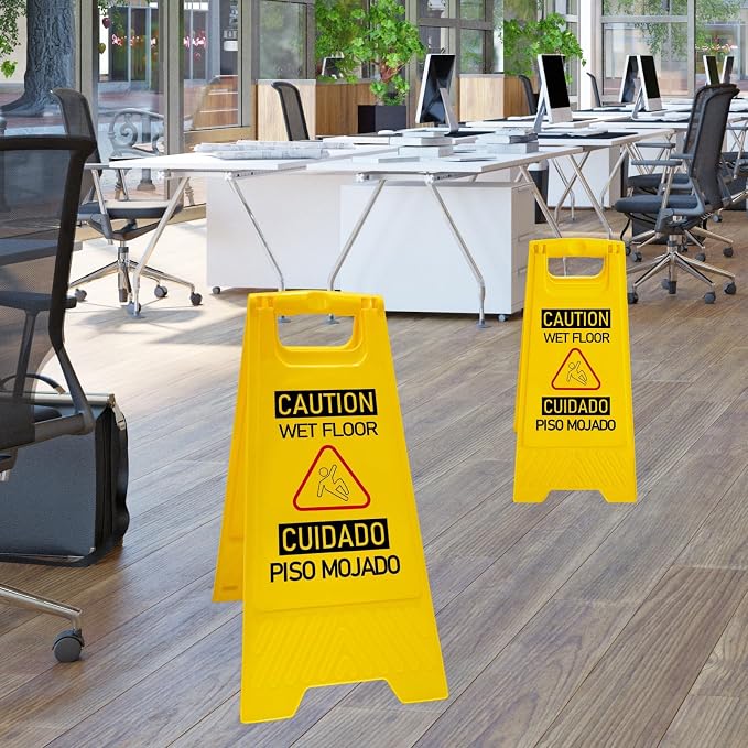 12 Pack A-Frame Caution Wet Floor Safety Signs，Foldable Double Sided Warning - Image 6