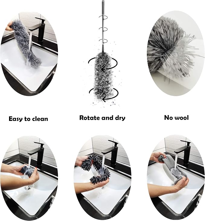5-in-1 Microfiber Duster with Extension Pole Kit - Image 2