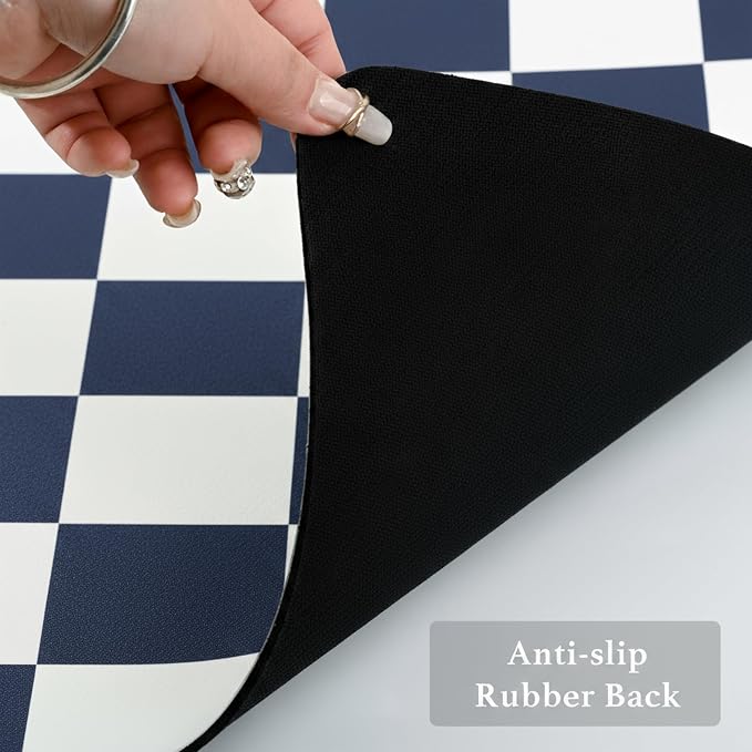 Checkered Dish Drying Mat for Kitchen Counter, Coffee Bar Station Accessories - Image 7