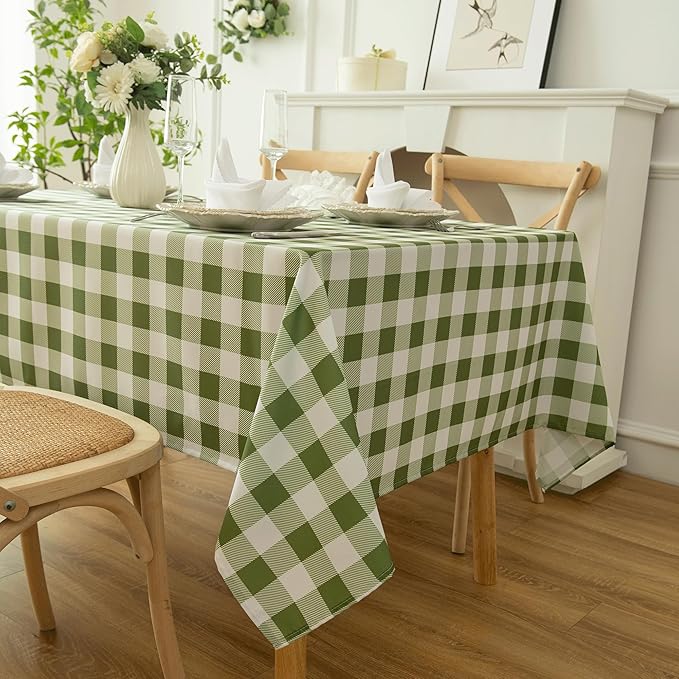 Classic Gingham Plaid Tablecloth Fabric - Image 3