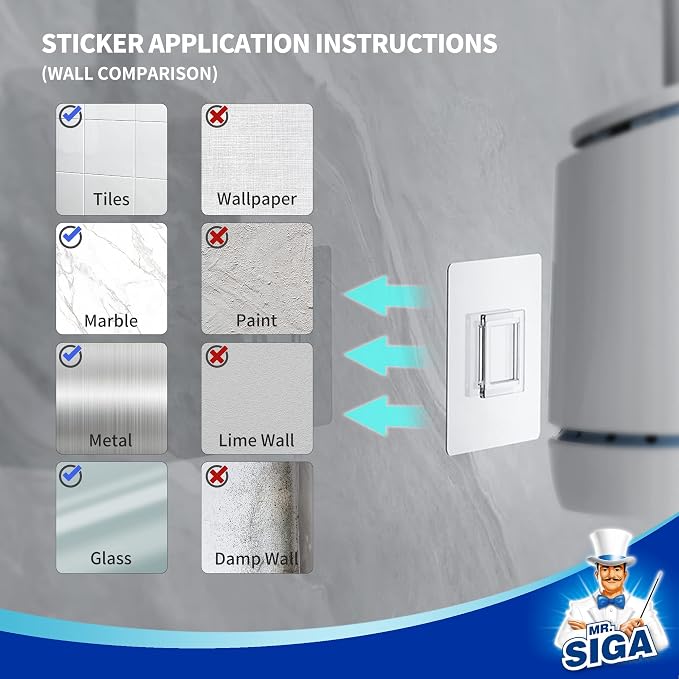 MR.SIGA Toilet Bowl Brush and Holder, Durable and Flexible Bristles, Wall - Image 5