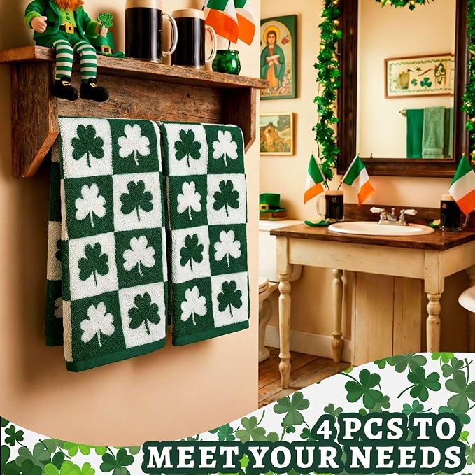 Frienda 4 Pcs St Patrick's Day Hand Towels - Image 6