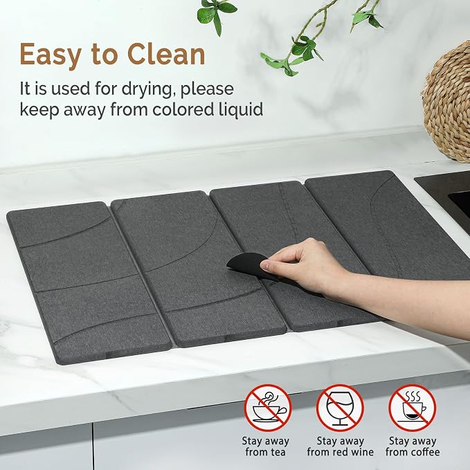 2 PCS Large Stone Dish Drying Mat - Image 5