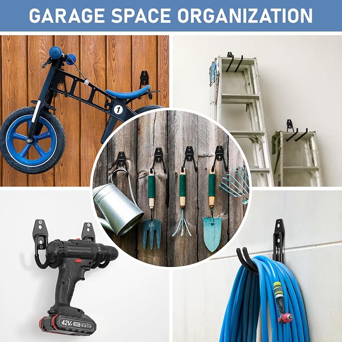30 Pack Garage Hooks Heavy Duty, Rust-Resistant Solid Steel Wall Mount Hangers - Image 3