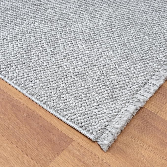 LUXE WEAVERS Solid Machine Woven Gray 5x7 Area Rug, Indoor Stain-Resistant Carpet