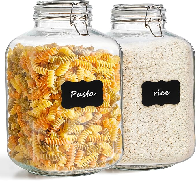 ComSaf Rice Container 152oz, Flour Sugar Storage Containers, Glass Jars by ComSaf