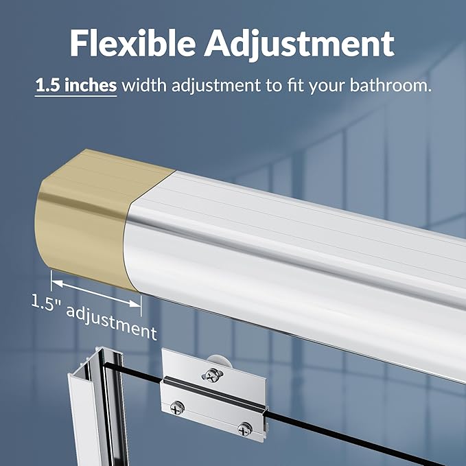 SUNNY SHOWER Bathtub Shower Door 60" W x 62" H Semi-Frameless Double Sliding - Image 4