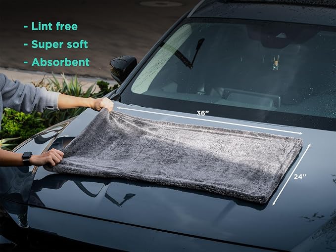 Pittstop Drying Microfiber Towel Large 24x35 Inch 1400 GSM, Edgeless - Image 5