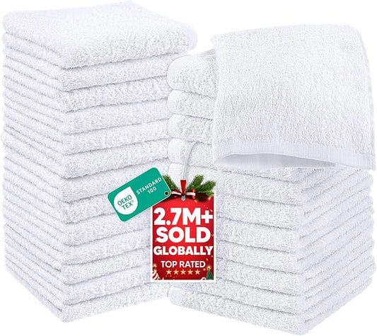 Utopia Towels 24 Pack Cotton Washcloths Set, 100% Ring Spun Cotton, Highly by UTOPIATOWELS