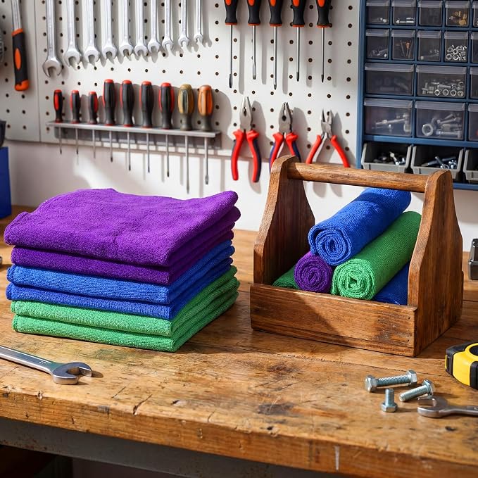 Nuenen Cleaning Cloths for Cars 16 x 16 Inch Ultra Absorbent Towels Drying - Image 2
