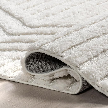 nuLOOM Risette Ivory, 2'6" x 6', Geometric, Soft and Textured, High Traffic, Stain Resistant, Easy Clean, Durable Runner for Bedroom, Living Room, Dining Space, Den, Foyer, Entryway
