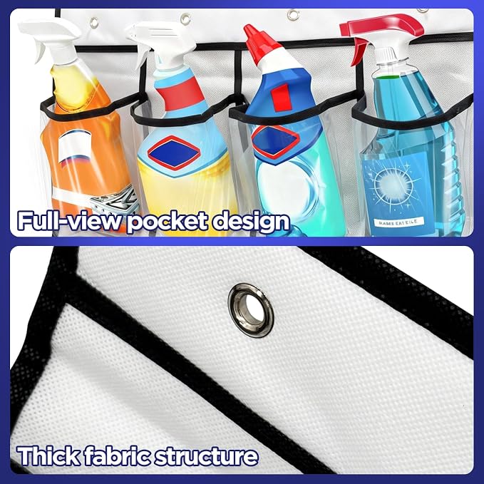 Clear Cleaning Supplies Organizer, Cleaning Products 24 Pockets Large Capacity - Image 5