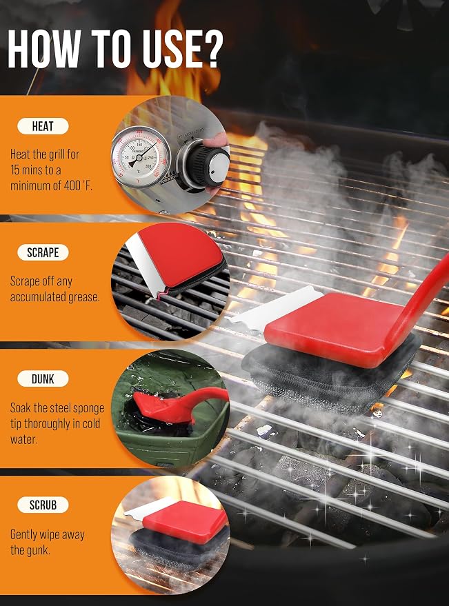 Grill Brush Bristle Free, Grill Cleaner Brush - Image 4