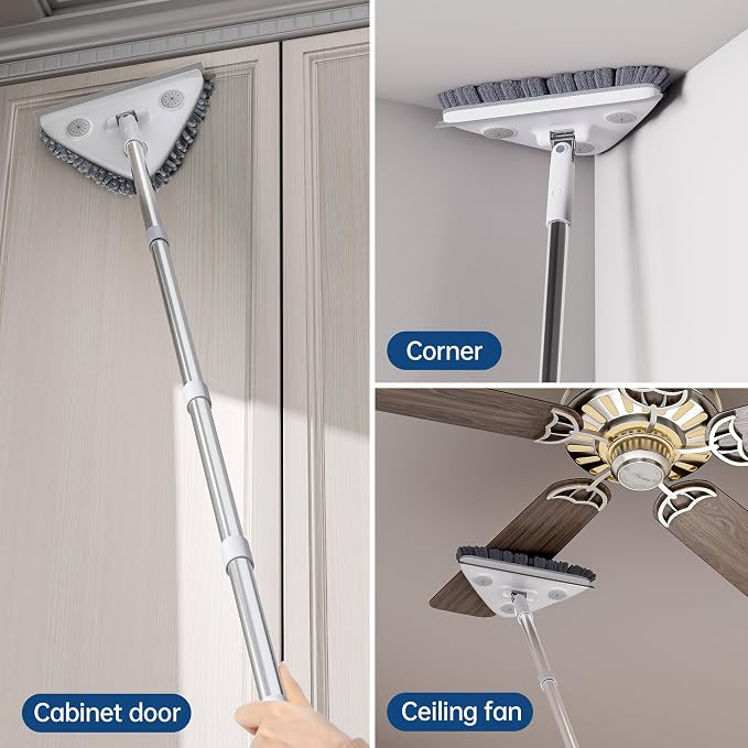 Wall Cleaner Mop with Long Handle, Wall Duster with Extension Pole, 3-in-1 Wall - Image 8