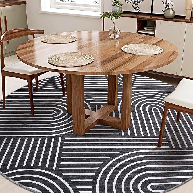 Washable Rug 6ft Area Rugs for Living Room, Abstract Rug for Bedroom, Soft - Image 2