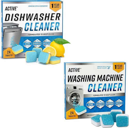 ACTIVE Washing Machine And Dishwasher Cleaning Tablets Bundle by ACTIVE