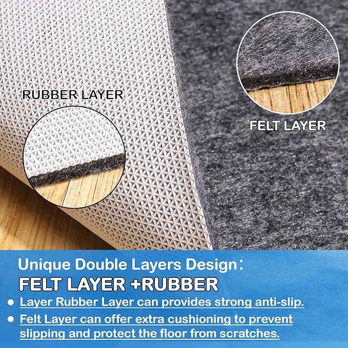 Non-Slip Rug Pads 5 x 7 ft, 100% Waterproof Extra Large Area Rugs Non Skid Rug - Image 6