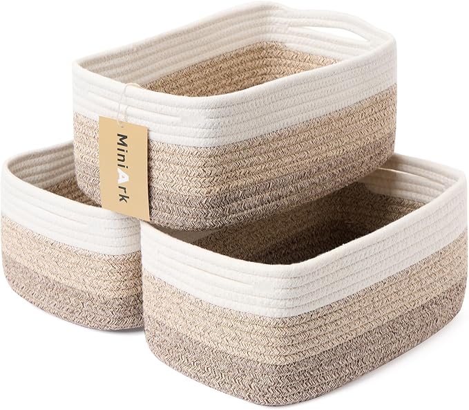 Small Storage Baskets for Organizing | Closet Organizer Bins | Shelf Toy Basket by MiniArkStorageBasketsHome