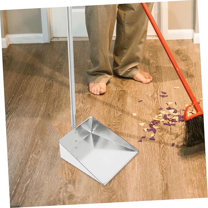 NOLITOY Ergonomic Long Handle Dustpan Brush Metal Dustpan - Image 7