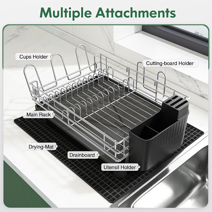 JASIWAY Stainless Steel Dish Drainers Drying Rack - Image 2