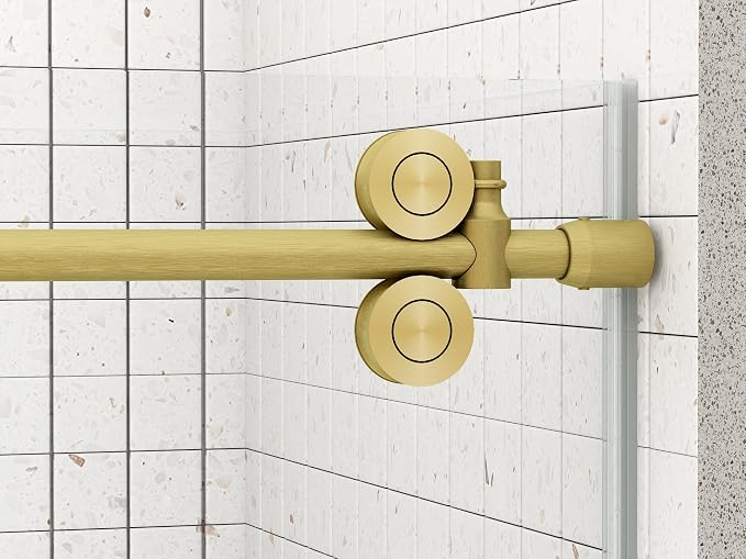 Sunrosa Frameless Shower Door, 44-48" W x 76" H Sliding Shower Door - Image 4