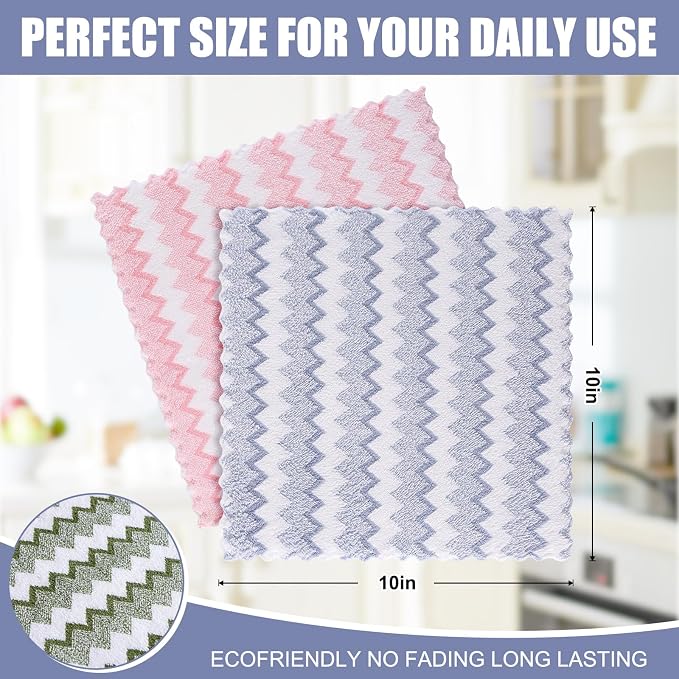 Homaxy 12 Pack Kitchen Dish Cloths, Ultra Soft and Absorbent Dish Towels - Image 2