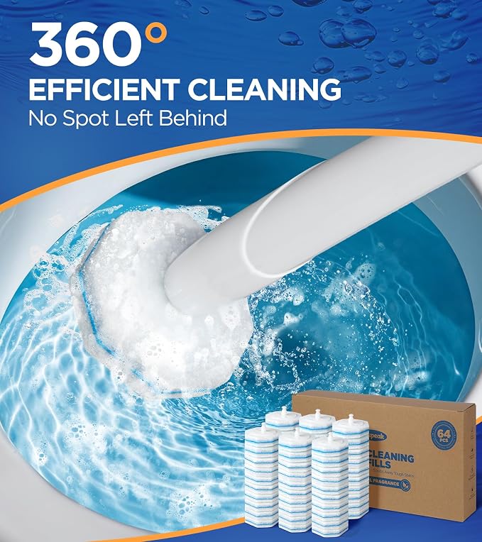 64 Count Toilet Wand Refills for Clorox Toilet Wand, 5X Cleaning Power Toilet - Image 7