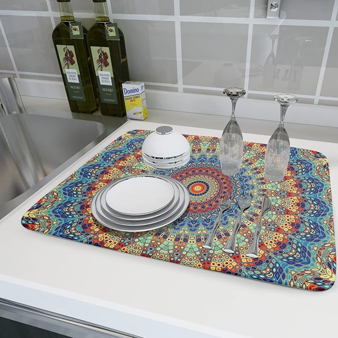 Bohemian Mandala Dish Drying Mat - Image 6
