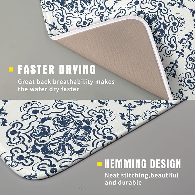 Bohemian Grey Retro Dish Drying Mat - Image 3