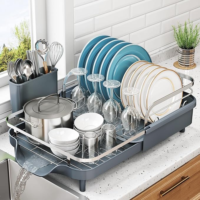 Dish Drying Rack, Expandable Dish Rack by SNTD