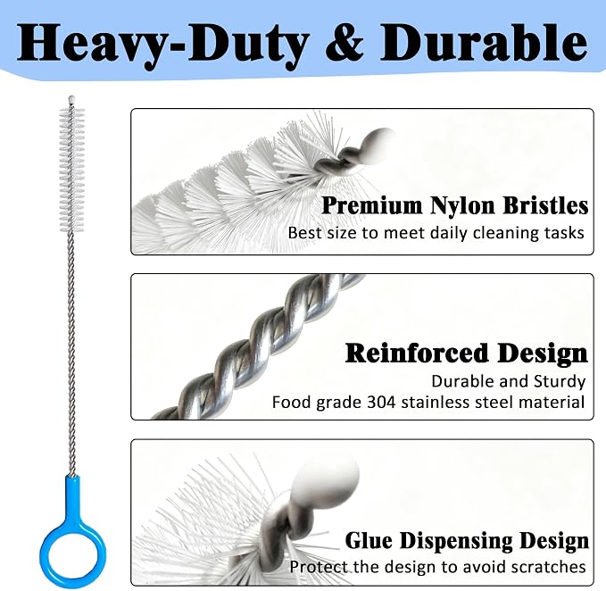 Heavy-Duty Straw Cleaner Brush, Reusable Straws Cleaning Brush - Image 4