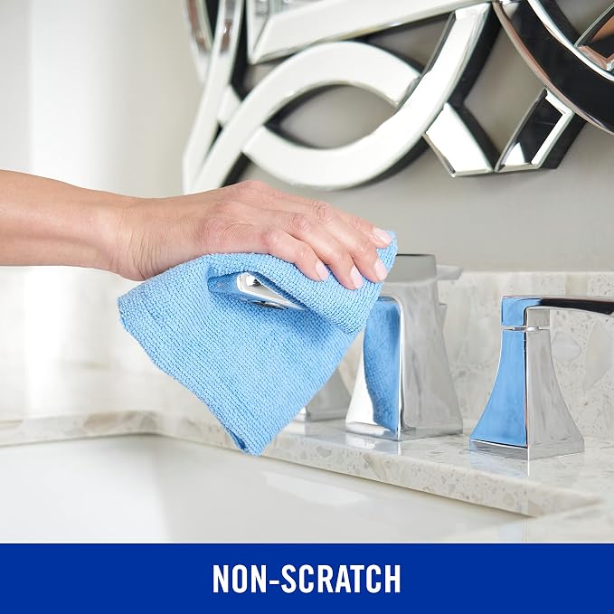 Quickie Microfiber Cleaning Cloth 14 x 14 Inches Blue Pack of 24 Washable and - Image 2