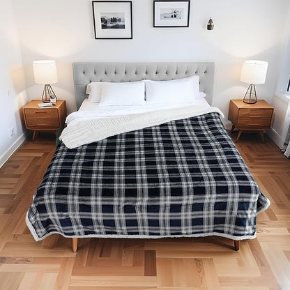 Electric Heated Blanket 50"x60" Throw Size, Flannel, Machine Washable 4 Heat Settings & 10 Hours Auto Off - Geometry Lattice