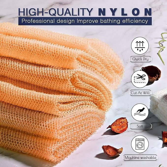 UJFQBH 3 Pieces African Bath Sponge African Net Long Net Bath Sponge - Image 4