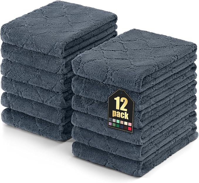 Homaxy 12 Pack Dish Towels for Kitchen, Super Soft and Absorbent Coral Velvet by Homaxy