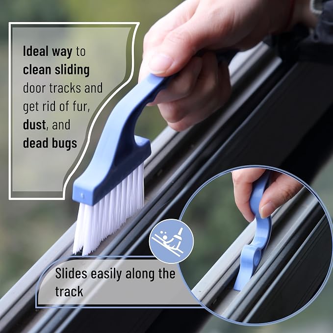 Slick- Window Track Cleaning Brush, 2 Pack, Built-in Scraper, Window Track - Image 4