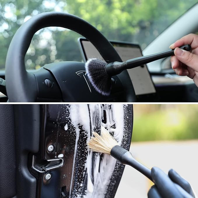 Car Detailing Brush Soft Boars Hair, Air Vent, Vehicle Seat, Cleaning Exterior - Image 6