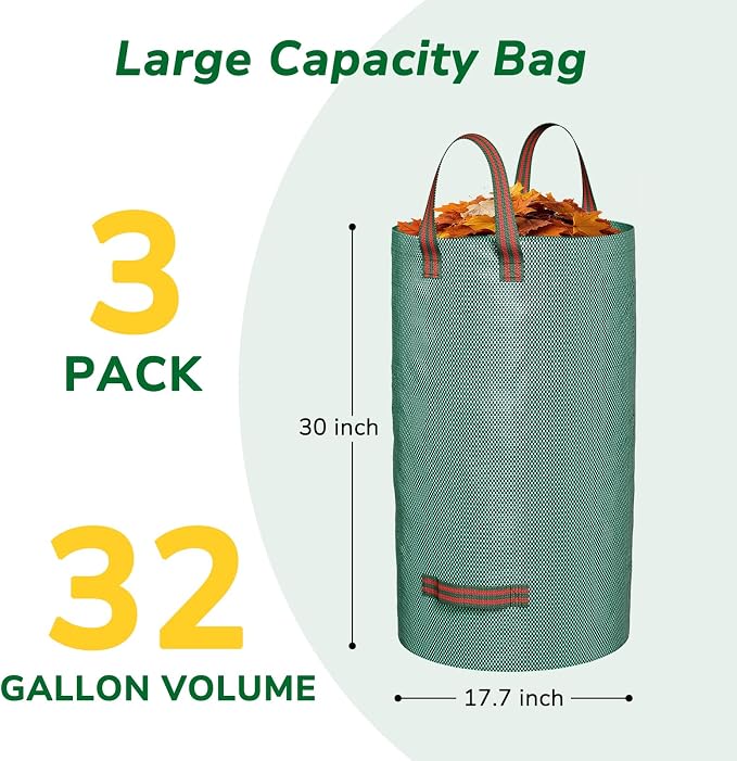 GreatBuddy 32 Gallon Reusable Yard Waste Bag, Heavy Duty, Upright Lawn Bags - Image 2