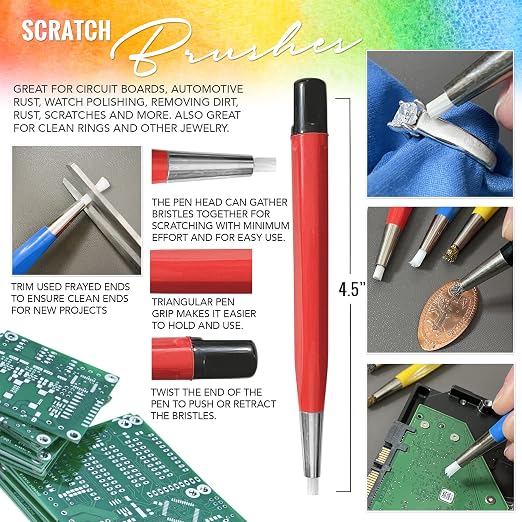 Fiberglass Pen Scratch Brush Set - Image 2
