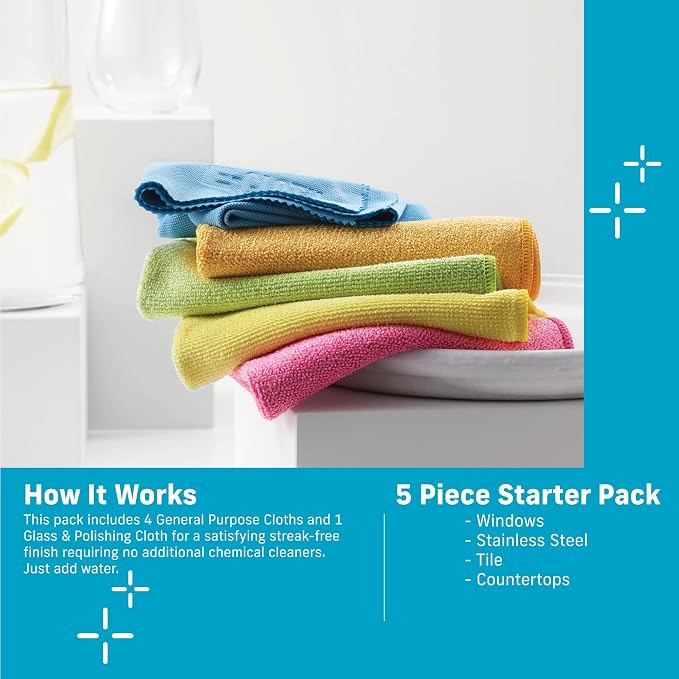 E-Cloth Starter Pack, Premium Microfiber Cleaning Cloths, Great Household - Image 2