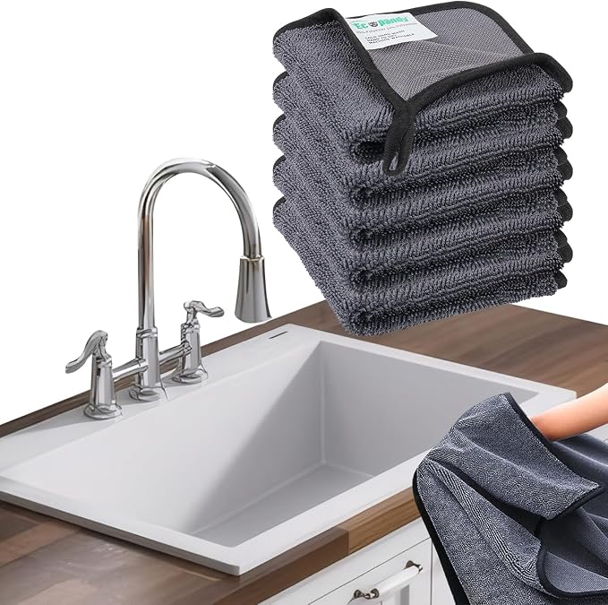 Shiny Cleaning Cloths, Shower Doors Drying Towels, 12 * 10in Streak Free Glass by Ecopandy