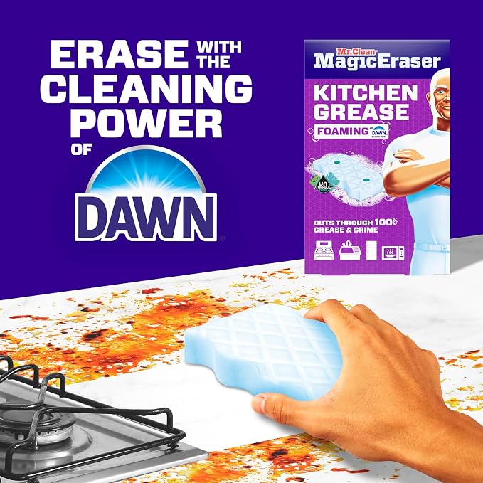 Mr. Clean Magic Eraser Foaming Sponge, Kitchen Grease Eraser, Dawn Cleaning - Image 6