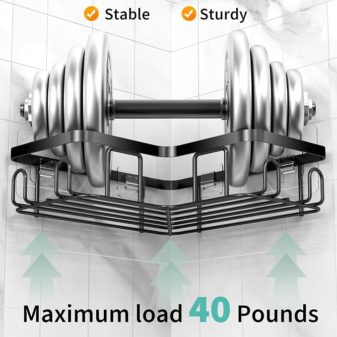 Moforoco 5-Pack Shower Caddy, 10.2in Diameter, 90-Degree Right Angle, Easy - Image 3