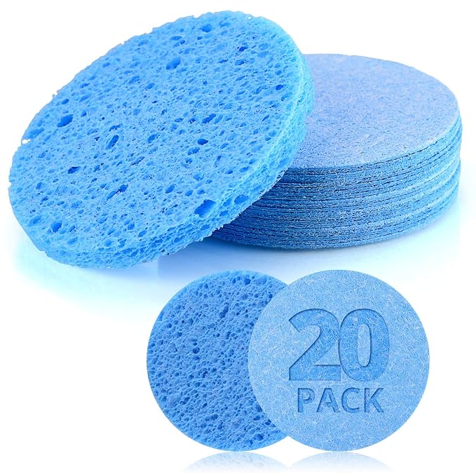 Natural Facial Cleansing Sponges- 20 Count Compressed Facial Sponges Cellulose by Unknown